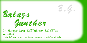 balazs gunther business card